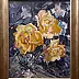 Jerzy Krok, "Eine Ecke im Garten, gelbe Rosen", Ölbild - Leinwand, 40 x 50