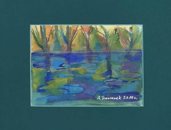 Anna Skowronek - Water lily, watercolor, hand painted painting, original, unique