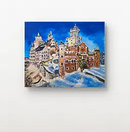 Krystyna Mościszko, Zamek Checiny, Obraz akrylowy - płótno, 50 x 40