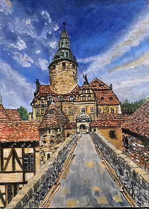 Krystyna Mościszko - Schloss Czocha auf Leinwand,