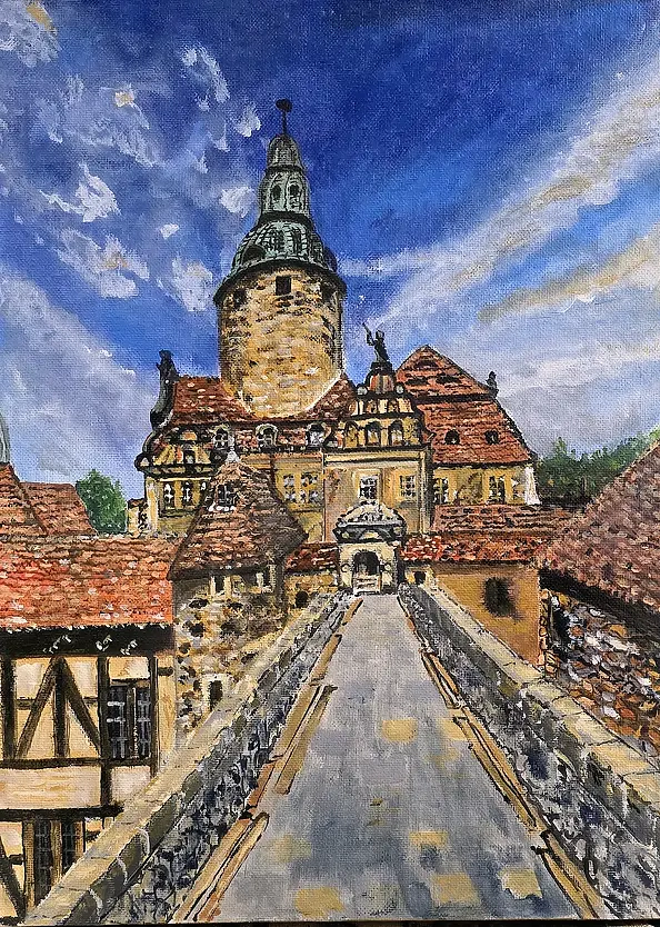 Krystyna Mościszko - Schloss Czocha auf Leinwand,