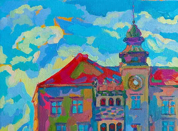 Anastasiia Kurkova, Zamek Pieskowa Skała, Obraz olejny - płótno, 70 x 60