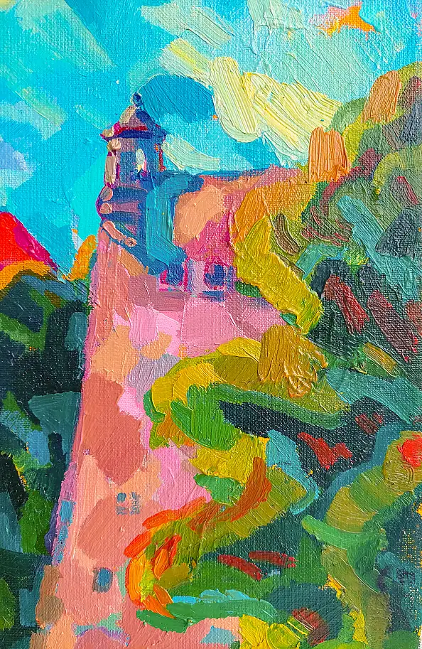 Anastasiia Kurkova, Zamek Pieskowa Skała, Obraz olejny - płótno, 70 x 60