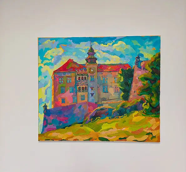 Anastasiia Kurkova, Zamek Pieskowa Skała, Obraz olejny - płótno, 70 x 60