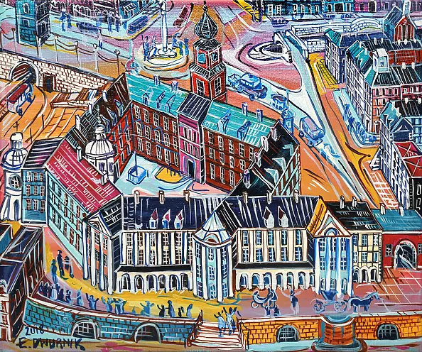 Edward Dwurnik - Zamek, obraz olejny