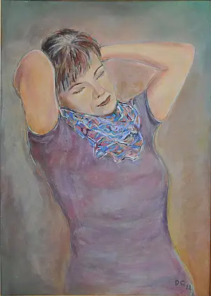 Danuta Czyżyk, Thoughtfulness, Acrylic painting - canvas, 50 x 70