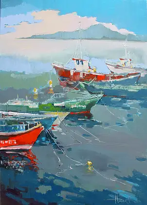 Henadzy Havartsou, Zanim morze znów zawoła, Obraz olejny - płótno, 50 x 70