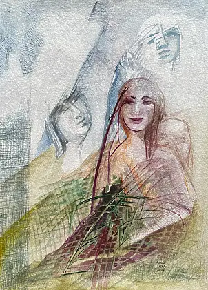 Anna Lupa Suchy, Ich vergesse II, Aquarelle - Papier, 20 x 29