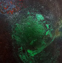 Iwona Jabłońska, Zarodek, Akwarele, Impasto, Inne, Laserunek, Obraz akrylowy, Obraz olejny, Relief, Techniki mieszane, Tempera - płyta, 50 x 70