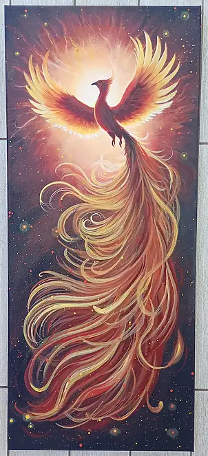 Luba Santkiewicz, Żarptak , Obraz akrylowy - płótno, 30 x 70