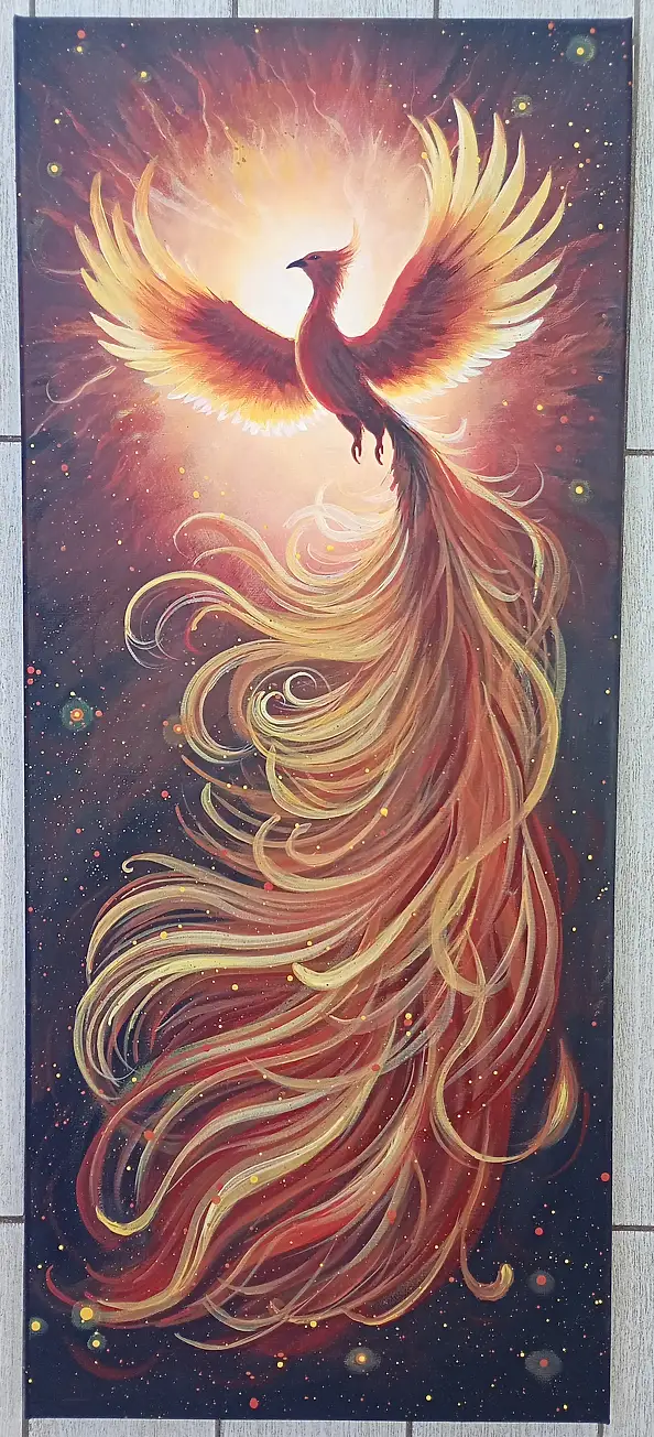 Luba Santkiewicz, Żarptak , Obraz akrylowy - płótno, 30 x 70