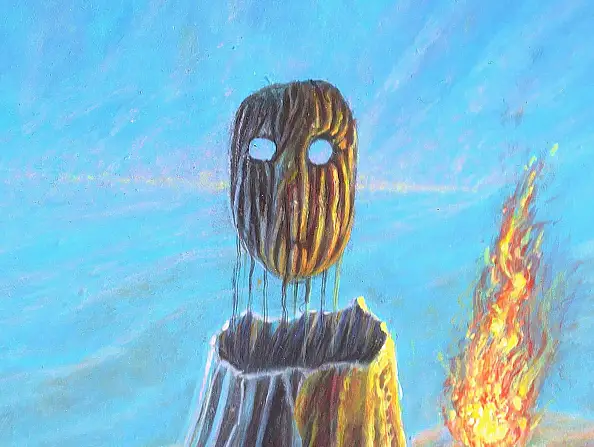 Krzysztof Polaczenko, Sospeso, Dipinto acrilico - pannello, 50 x 70