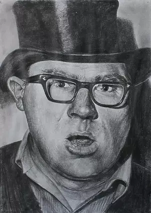 Agnieszka Kurlenda - Zdzislaw Beksiński pencil sketch