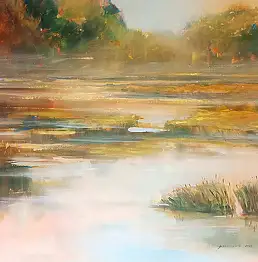 Aleksandra Adamczak, Intrecciato dalla luce, Dipinto acrilico - , 100 x 90