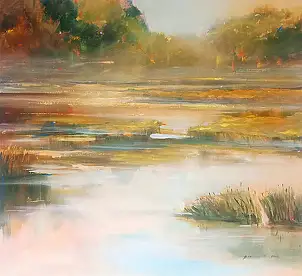 Aleksandra Adamczak, Aus Licht gewoben, Acrylgemälde - , 100 x 90