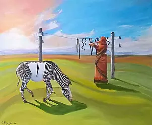 Cecylia  Dąbrowska - Zebra in the wash