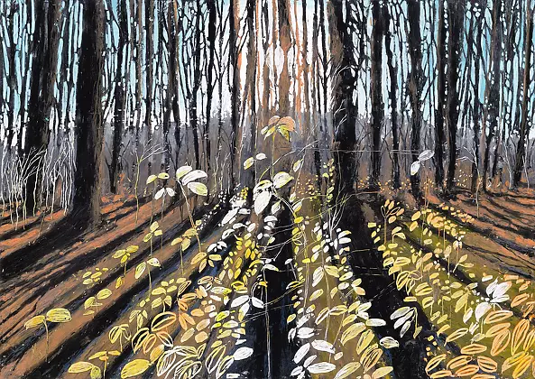 Angelika Mus Nowak - Clock with dzrew and leaves