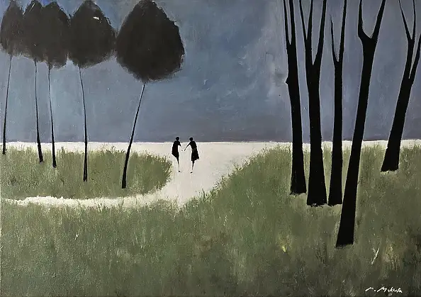 Mariusz Makuła, Zielona trawa, Obraz olejny - płótno, 100 x 70