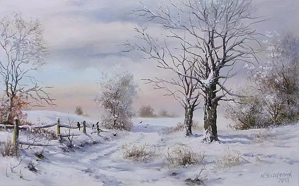 Marek Szczepaniak - In winter, on a dirt road