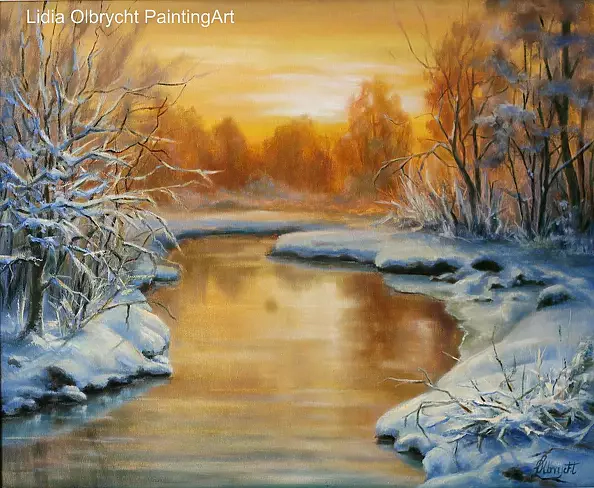 Lidia Olbrycht - Zima - zachód słońca