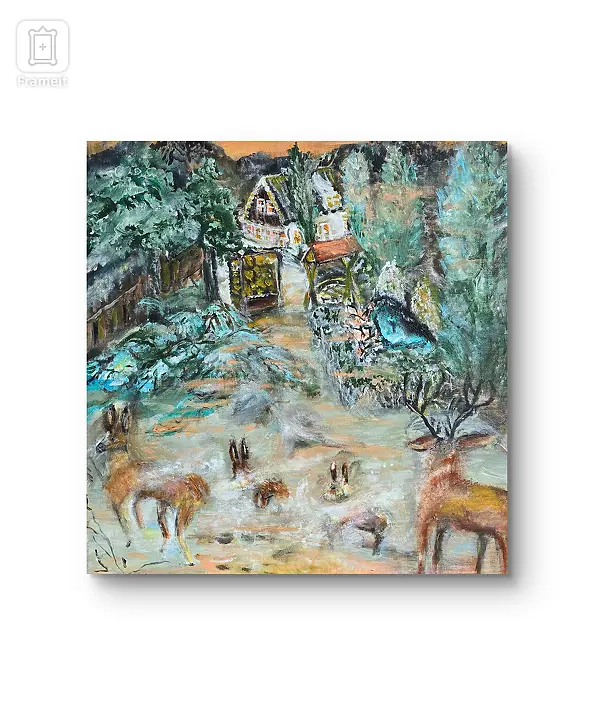 Krystyna Mościszko - Winter Charm, 50x50x1 cm, canvas