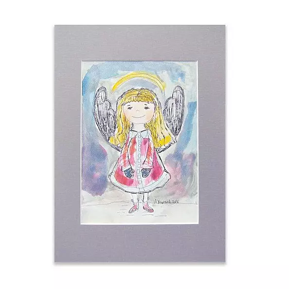 Anna Skowronek - Winter aniołek- watercolor, hand-painted picture