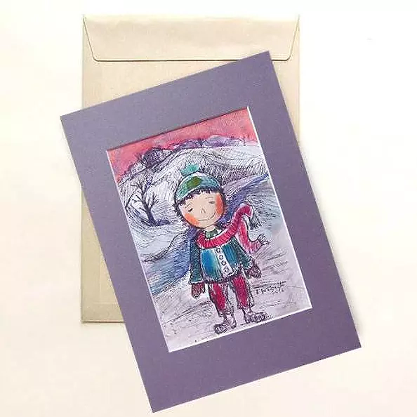 Anna Skowronek - Winter boy, hand-painted illustration for children