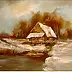Grażyna Potocka - Winter morning oil painting 40cm-50cm