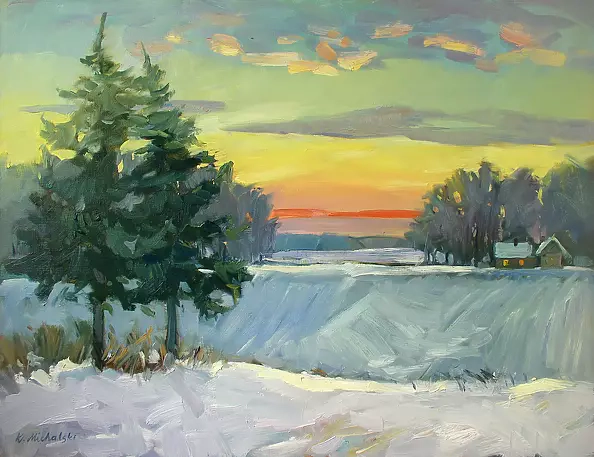 Krzysztof Michalski - Zimowy poranek w Skowieszynku