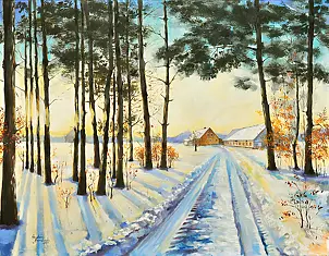 Magdalena Bronakowska - Zimowy poranek w miejscowości Czarnucha