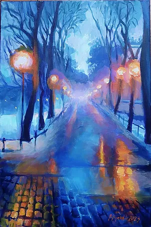 Renata Rychlik - Zimowy świt na krakowskich Plantach