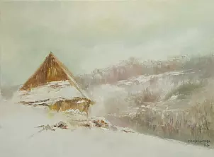 Kazimierz Hamada - Zimowy szałas w górach