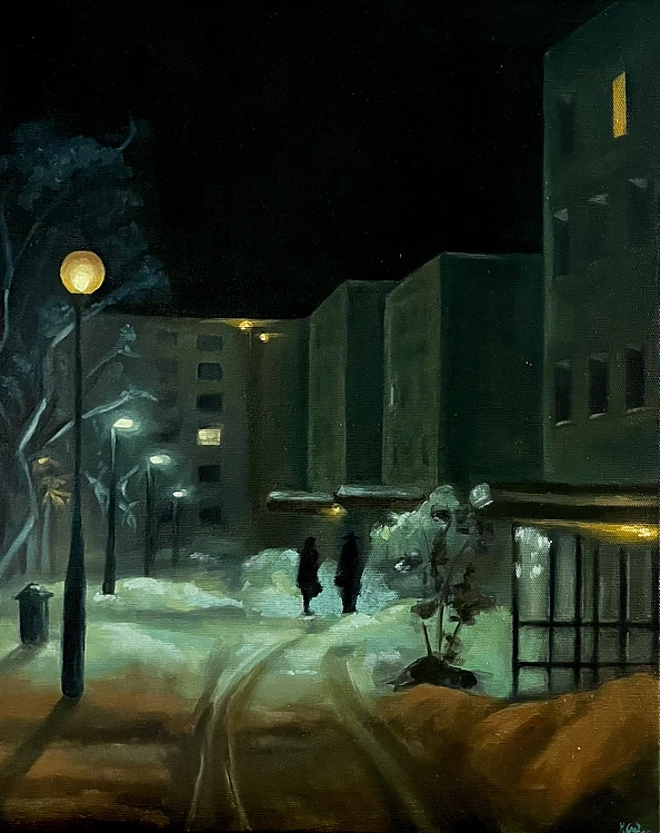Magdalena Gałka - Winter evening in the new steelworks