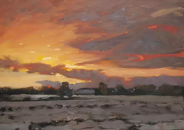 Krzysztof Michalski - Winter sunrise in Skowieszynek