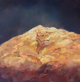 Agata Mazuś, "Złota góra-Zachód słońca nad Mount Everest" , Obraz akrylowy - płótno, 60 x 50