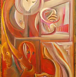 Stanisław Brajer, Золотая маска, Масляная картина - холст, 70 x 100