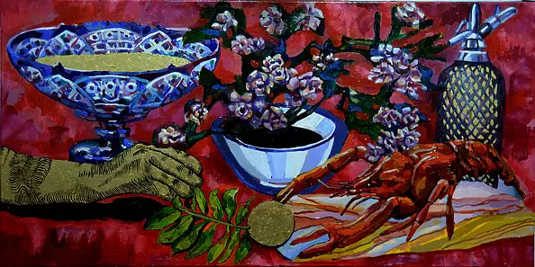 Drozdova Mariia - Gold glove and lobster