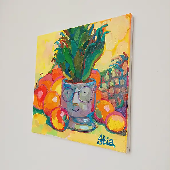 Anastasiia Kurkova, Złota różnorodność, Obraz olejny - płótno, 35 x 35