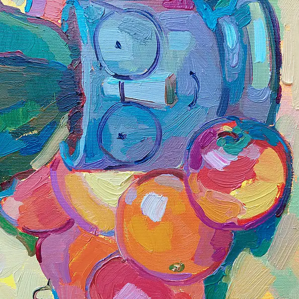 Anastasiia Kurkova, Złota różnorodność, Obraz olejny - płótno, 35 x 35