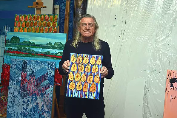 Edward Dwurnik - Złote Tulipany - OBRAZ OLEJNY