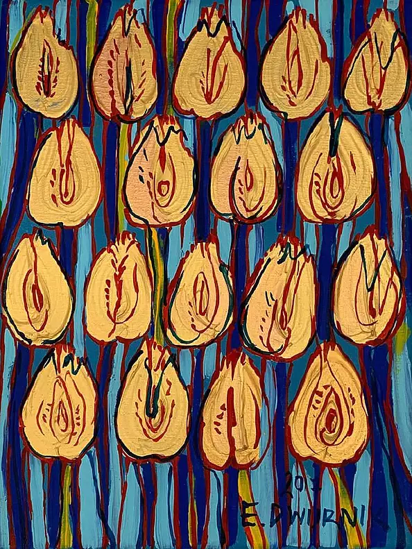 Edward Dwurnik - Złote Tulipany - OBRAZ OLEJNY
