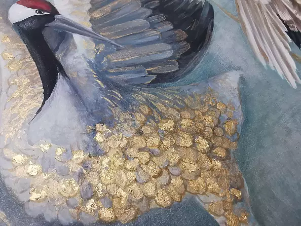 Monika Przerwa Tetmajer - Golden cranes on water