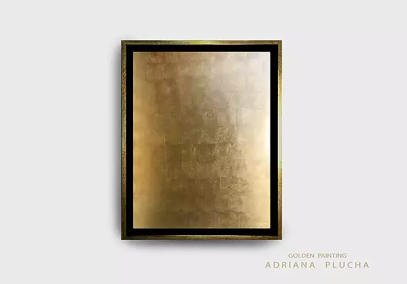 Adriana Plucha - Antique gold leaf, Painting "Aurum vel Vitrum II" - Antique gold leaf 23 ct.