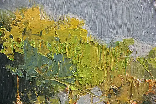Henadzy Havartsou, Il respiro dorato dell'autunno, Quadro a olio - tela, 50 x 70