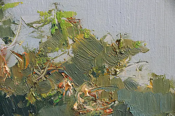 Henadzy Havartsou, Il respiro dorato dell'autunno, Quadro a olio - tela, 50 x 70