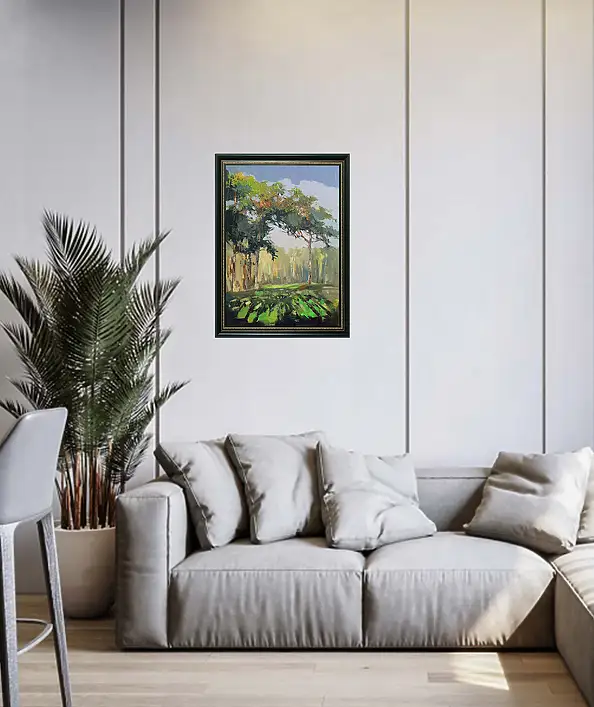 Henadzy Havartsou, Il respiro dorato dell'autunno, Quadro a olio - tela, 50 x 70