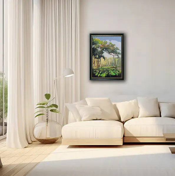 Henadzy Havartsou, Il respiro dorato dell'autunno, Quadro a olio - tela, 50 x 70