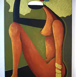 Bożena Kamińska, "Złoty świt", Obraz akrylowy - , 50 x 70