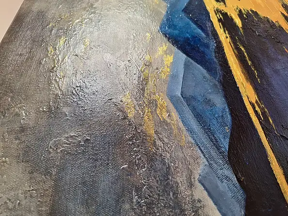 Magda Malinowska, Il sentiero dorato del silenzio, Impasto, Dipinto acrilico - tela, 100 x 100
