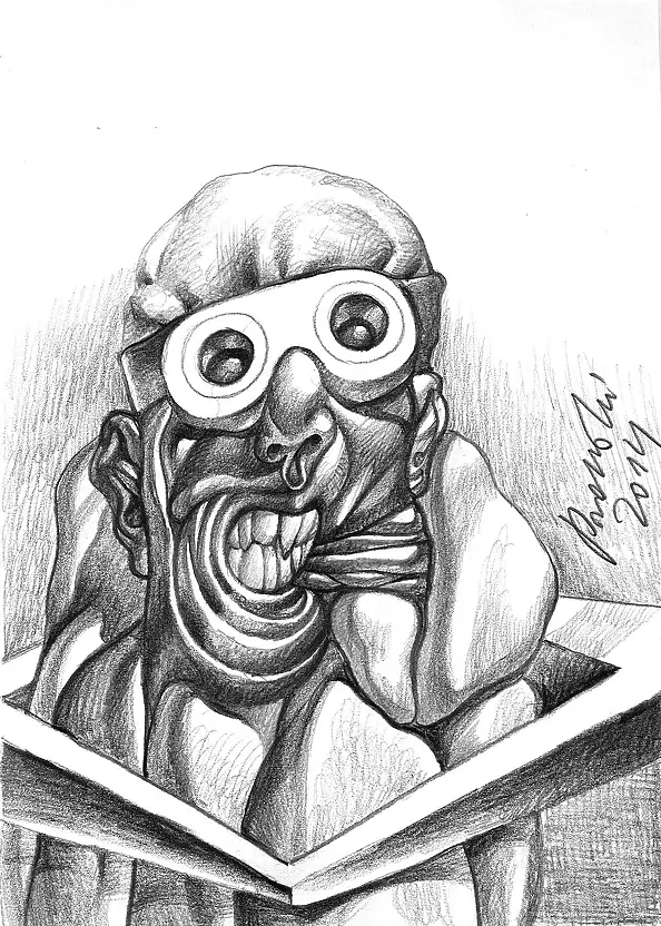 Piotr Promiński - angry bespectacled